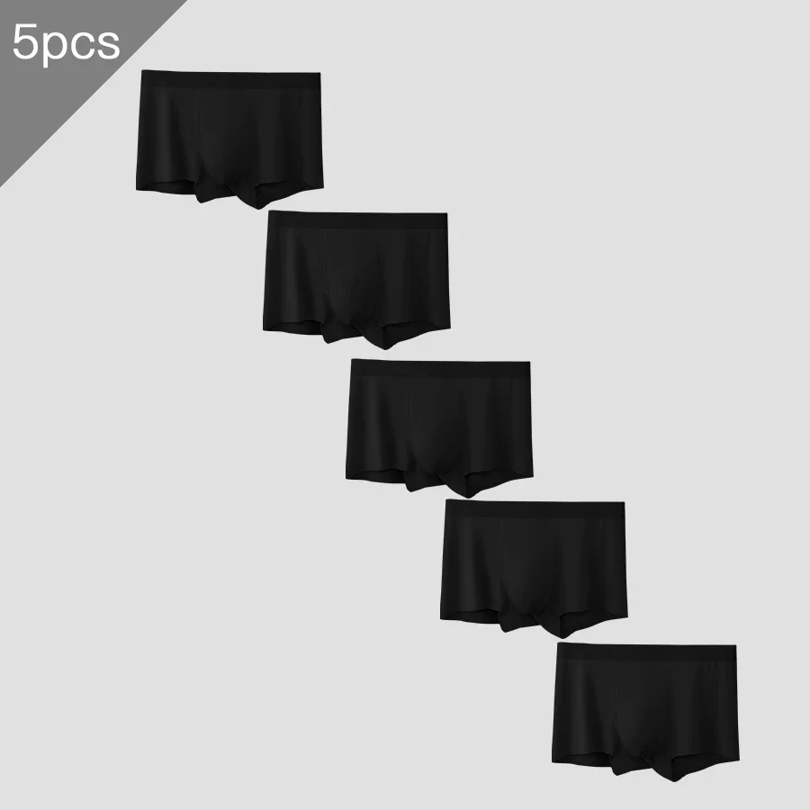 

5PCS Men's underwear, seamless straight-leg pants, summer thin, comfortable and breathable sport short underpants