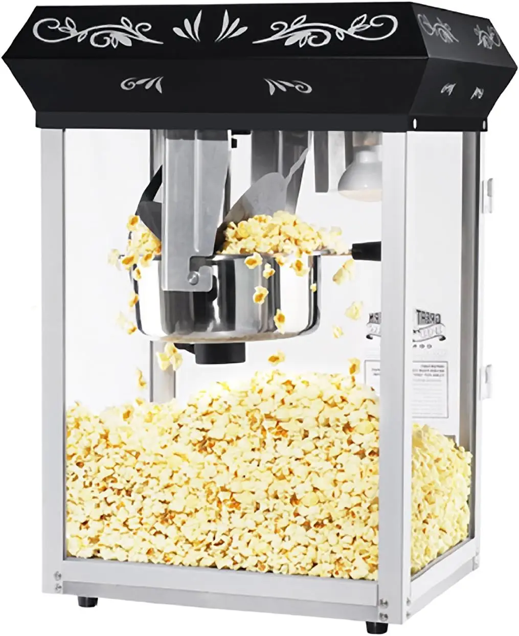 Northern Popcorn Black 8 oz. Ounce Foundation Movie Theater Style Popcorn Machine Top