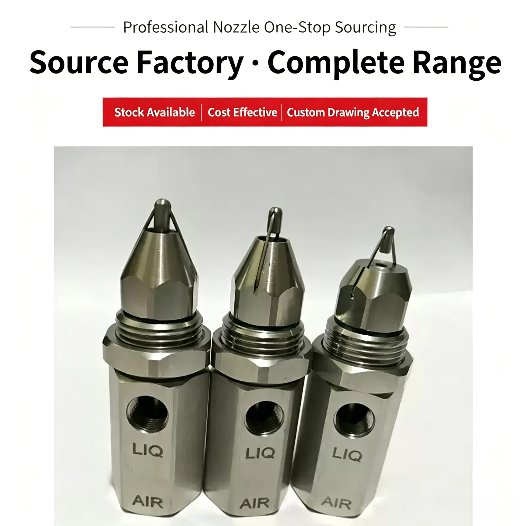 SV980, SV882, SK508 Drip-Free Air Atomizing Nozzle, Ultrasonic Air Atomizer, Fog Misting Sprinkler Head, Cooling, Dust Removal