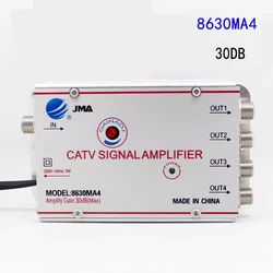 AC 220V 4 Way CATV Cable TV Splitter wzmacniacz 30dB telewizja cyfrowa wzmacniacz sygnału anteny domowe urządzenia TV 45Mhz do 860MHz wtyczka US