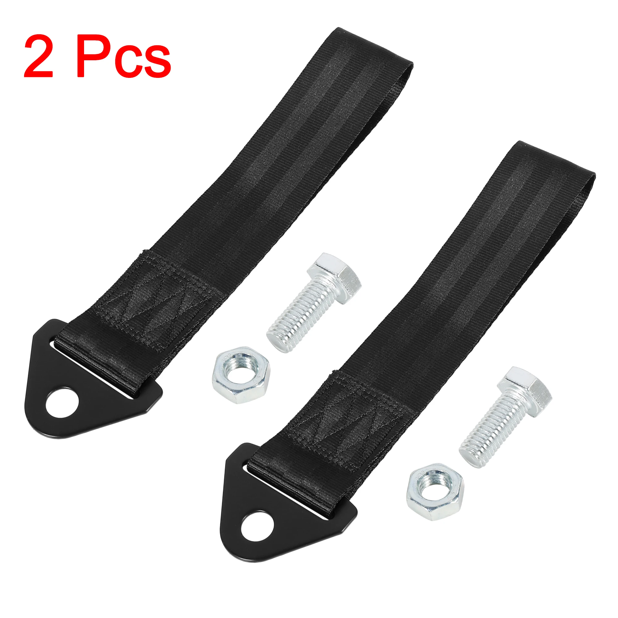 

X Autohaux 2pcs Towing Bars Drift Rally Tool Fluorescein Universal Car Tow Towing Hook Bumper Trailer Belt Strap