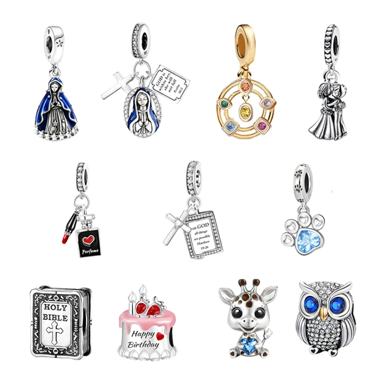 925 Silber Farbe Sonnenblume Tier Liebe Herz Kuchen Diy Charms Perlen Fit Machen von Armbändern Halskette Mode Schmuck Geschenk