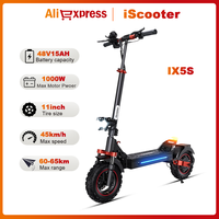 IScooter iX5S Fold EScooters 1000W Motor 48V15Ah Battery E-Scooter EABS Braking System 11-Inch Off-road Tire Scooters Electric