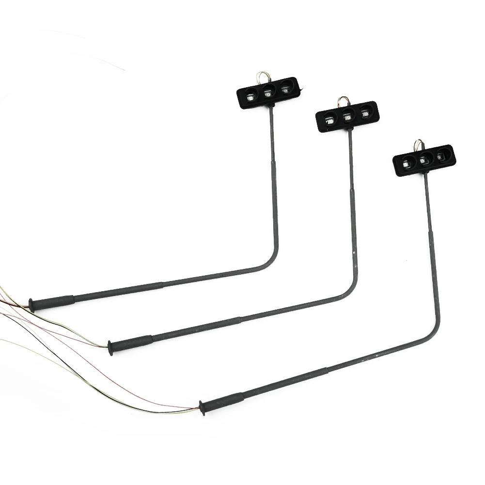 3Pcs Scene Model Gauge H0 Traffic Lights With Pedestrian Lights And LEDs Vehicle 1:87 Right Landscape Decoration Lamp