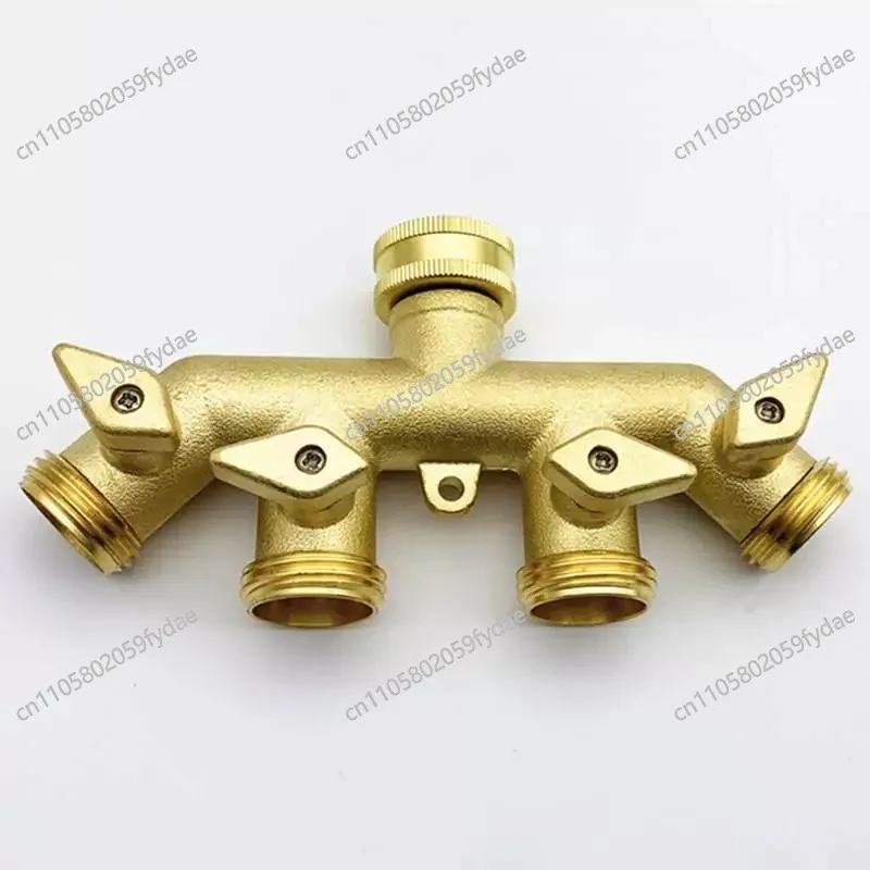 Heavy Duty Brass 4 Way Manifold Garden Hose Splitter Connector Water Tap Adapter 3/4 inch Gardening Irrigation Faucet Connectors