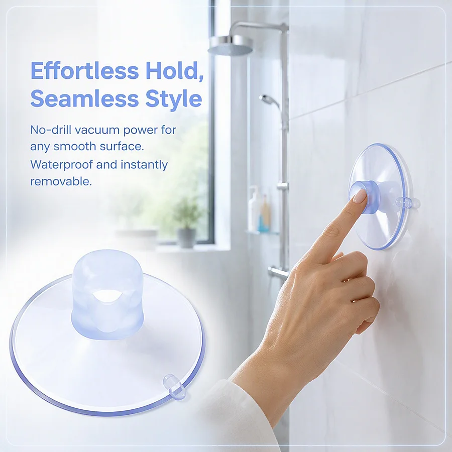 10/20/50pcs 1.37in Small Clear PVC Suction Cups with Holes, Utility Hooks for Kitchen Bathroom Window Wedding Car Decoration