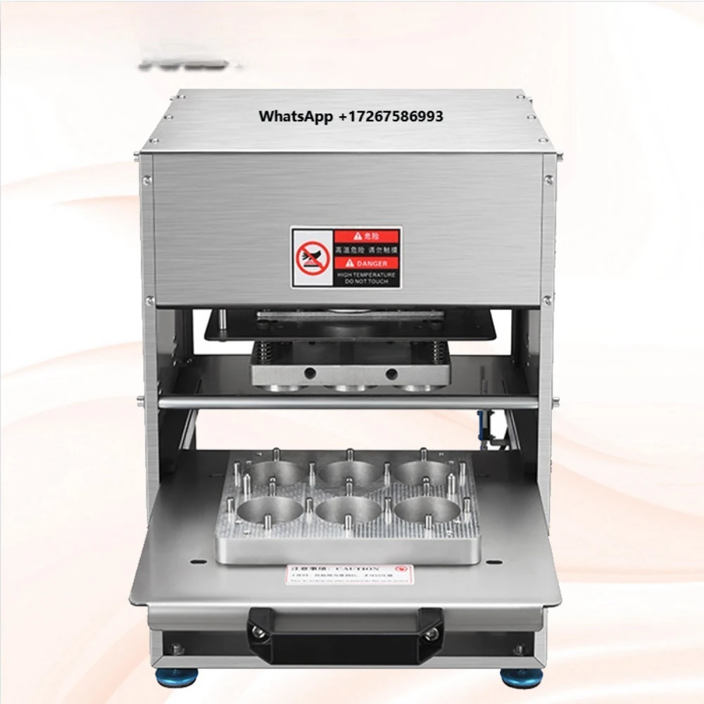 Automatic Heat Sealing Machine for Plastic Paper Cups Foil Cans & Case Packaging for Milk Tea Cola Soybean Milk Beverage Shops