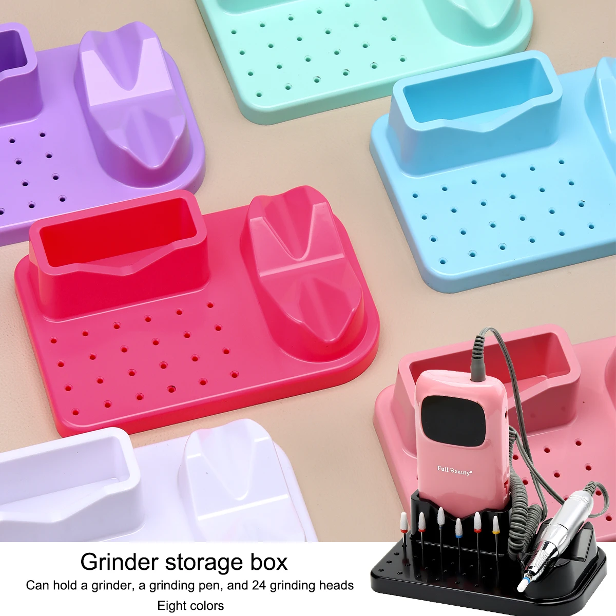 Multifunctional Grinder Storage Box, a Grinder Rack with Compartments for the Handle, Grinder, and Grinding Head.