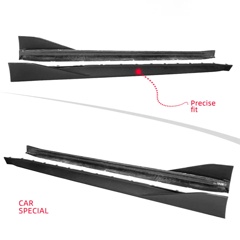 Real Dry Carbon Fiber Car Side Skirt Extensions Rocker Fit For BMW M4 G82 G83 M3 G80 Sedan Car Styling Sideskirts 2 PCS / Pair