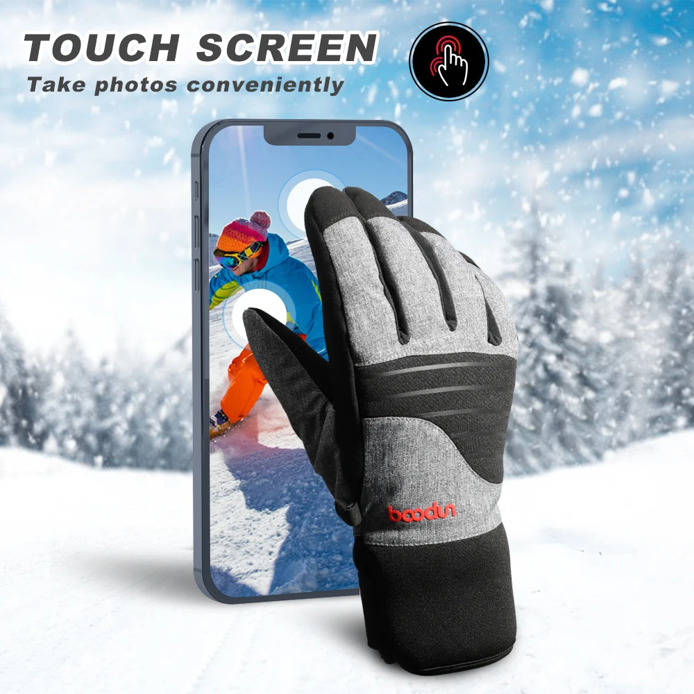 Men Ski Gloves  Thermal Winter Mittens Bicycle Hunting Snowboard Skiing Road Bike Fleece Waterproof Warm Snow Glove Unisex