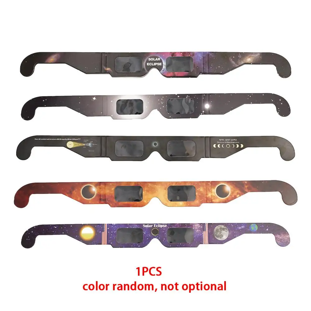 5PCS Solar Eclipse Glasses Anti-uv Glasses Safe Direct Sun Viewing Random Color Paper Frames for Adults Kids Watch Solar Eclipse image 6