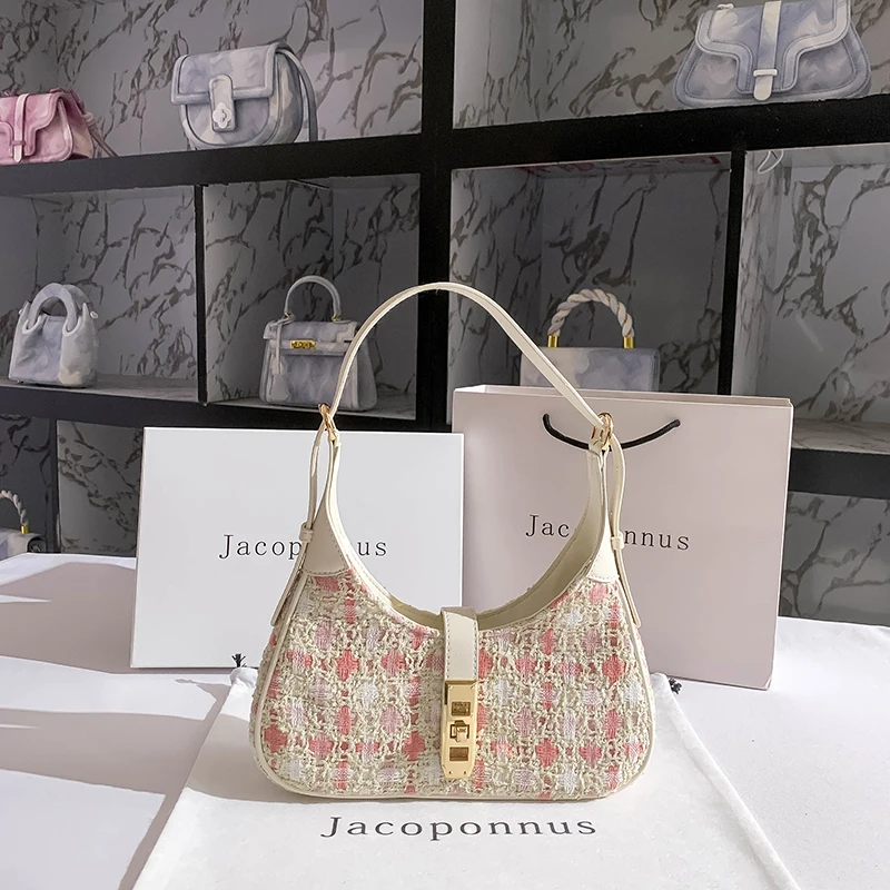 

Jacoponnus Genuine Leather f-Moon Lace Underarm Bag 2025 New Women's Summer Faion High Quali Single oulder Trendy Bag