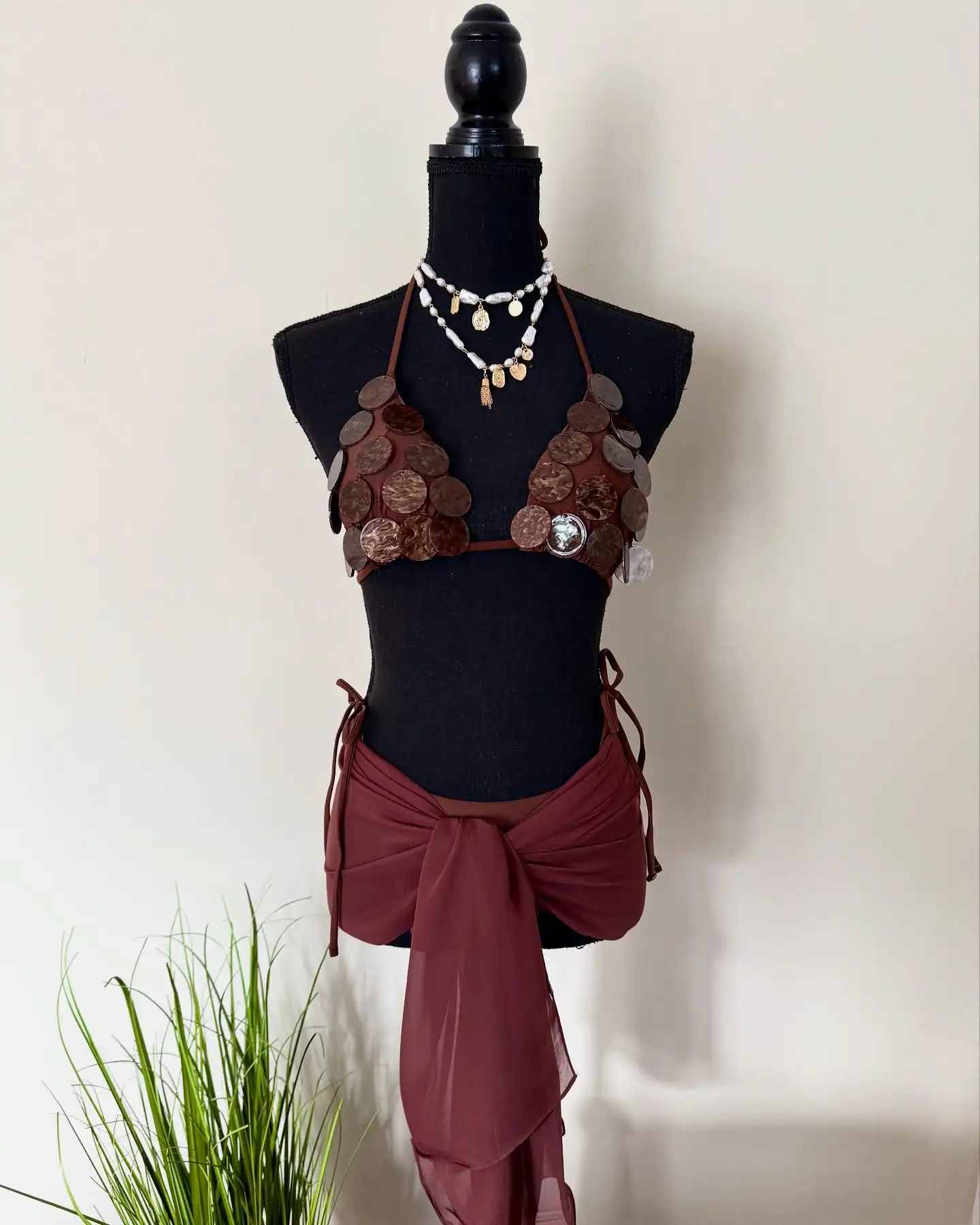 3 Pcs Shell Swimsuit Bikini with Skirt Swimwear Swimsuit Women Separates Push Up Swimwear Swimsuit Bathing Suit