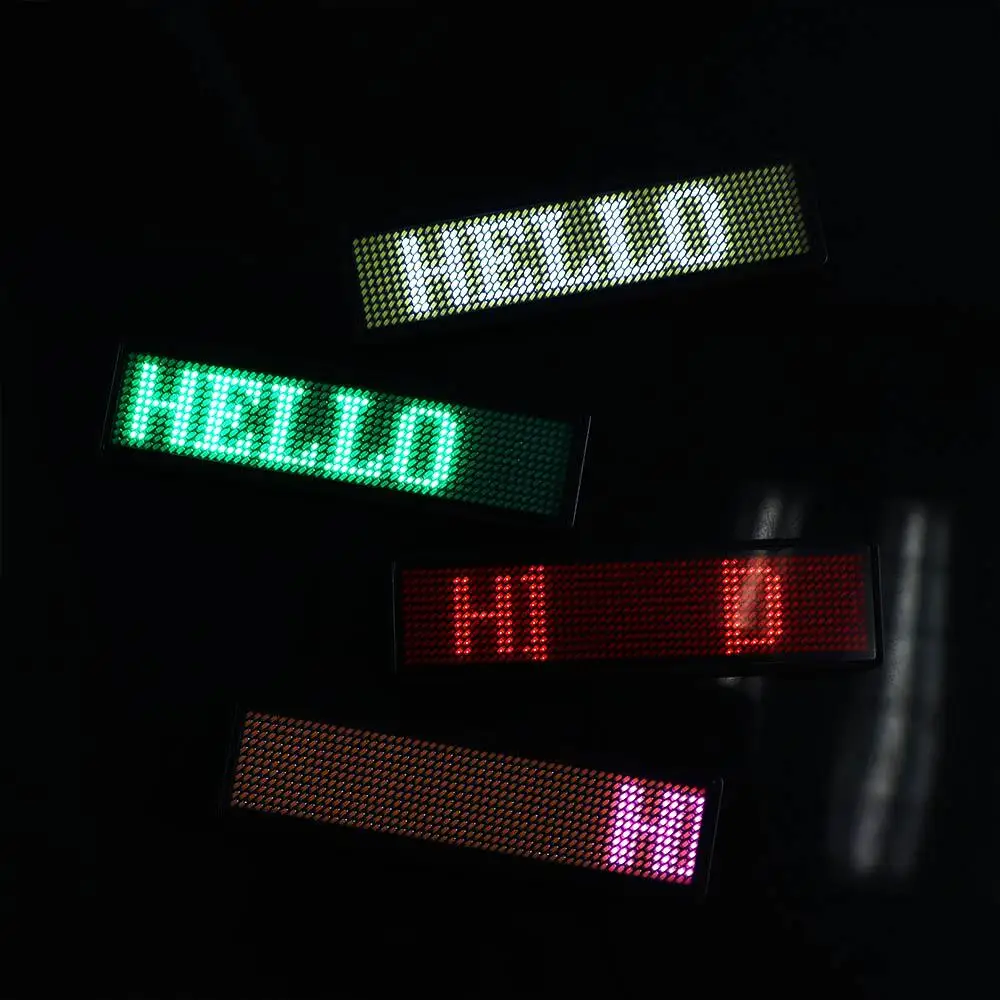 Rechargeable Bluetooth Digital LED Badge Insignia DIY Programmable Scrolling Message Board Mini LED Display LED Name Tag