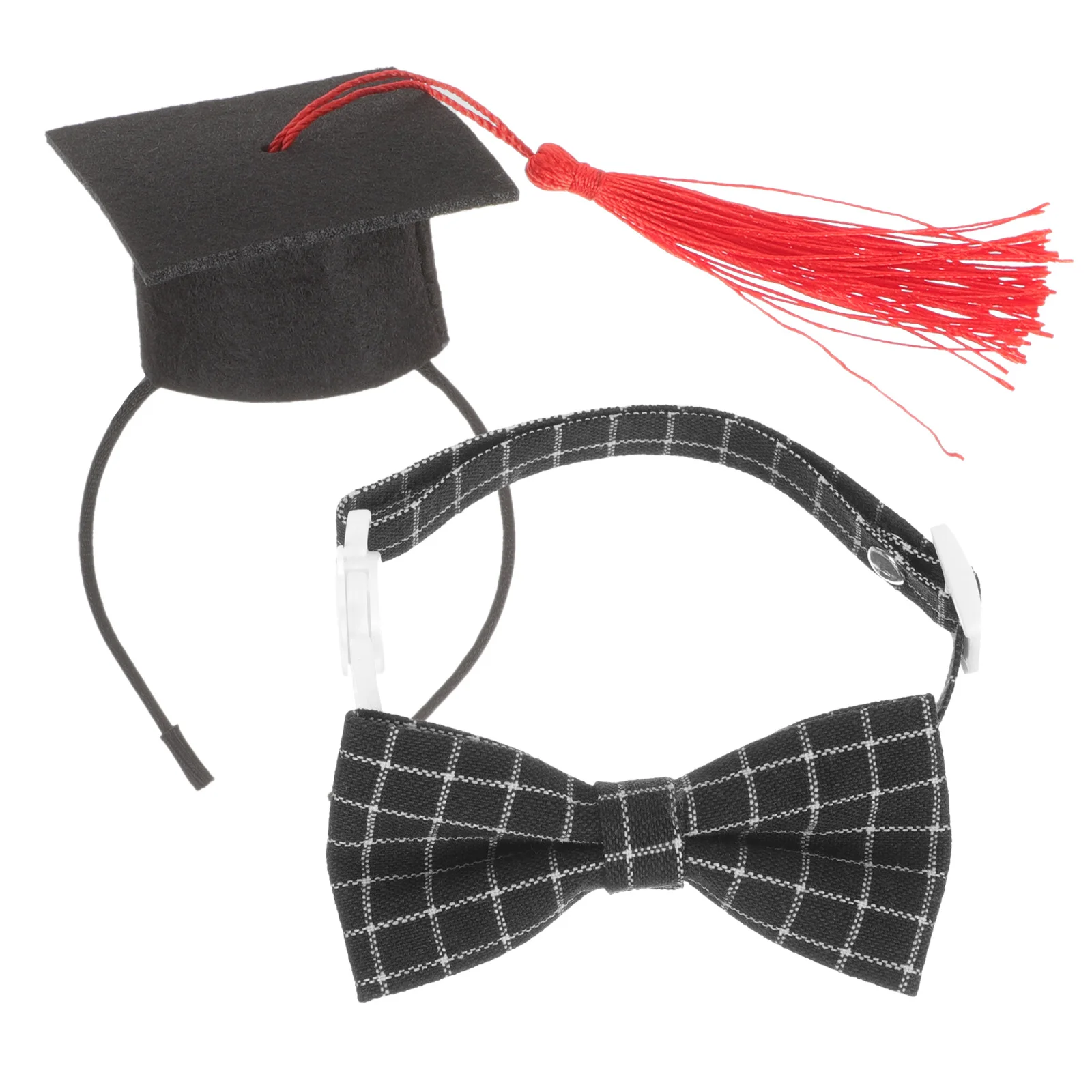 

1Set Pet Graduation Cap Hairband Bowtie Set Small Dog Cat Puppy Graduation Hat Photography Party Accessory Pet Dress Up Costume