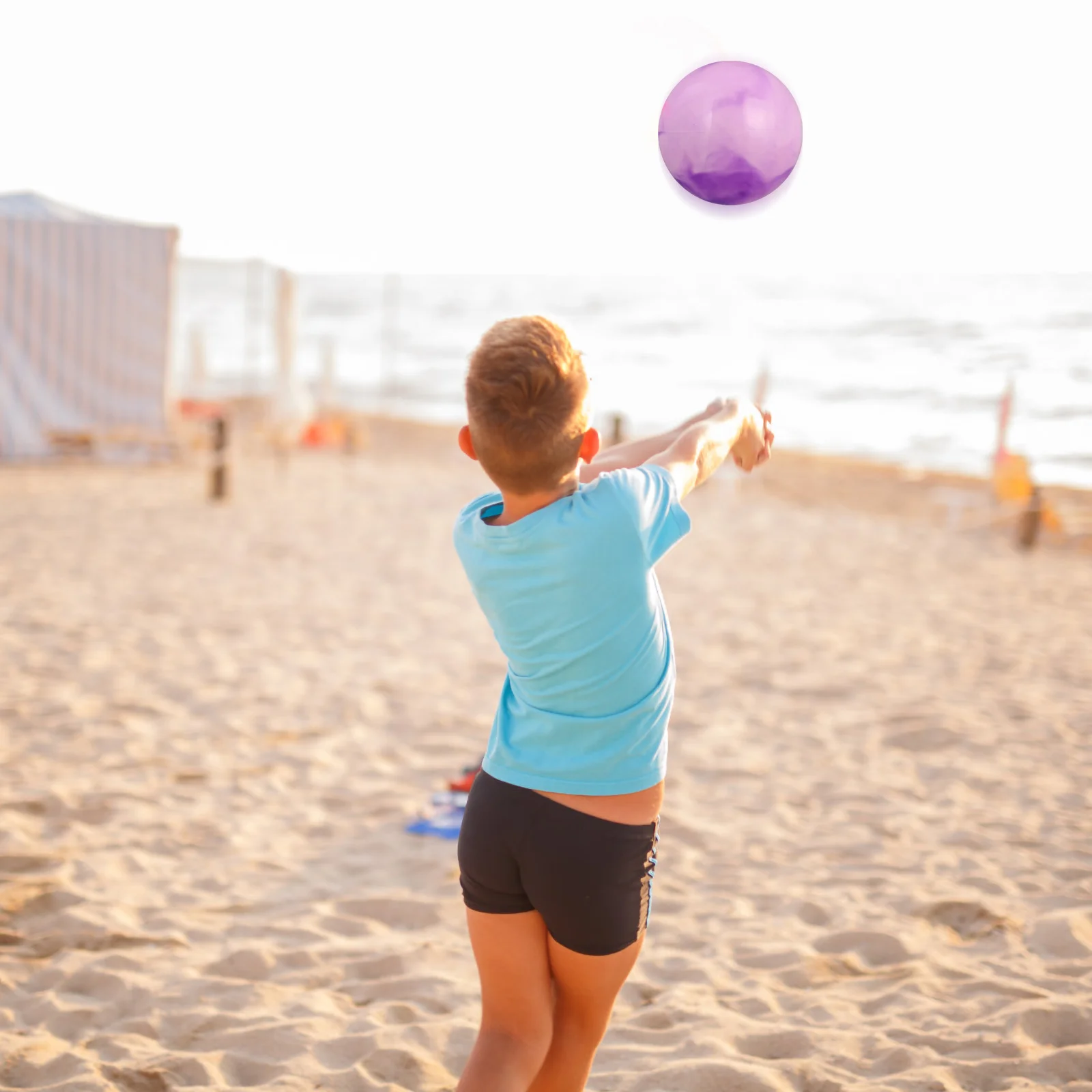5 قطع من كرات الشاطئ السحابية للأطفال، لعبة تعليمية قابلة للنفخ، كرات ملونة