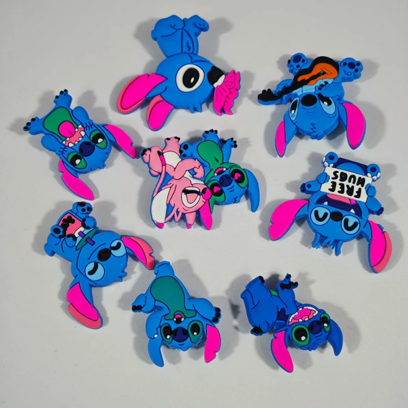 Encantos de sapato Jibbitz Stitch dos desenhos animados para CROCS Conjunto de 8 fivelas de sapato temáticas Disney Stitch removíveis para uso decorativo