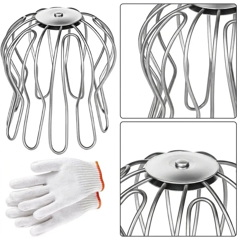 Stainless Steel Gutter Guard Leaf Strainer For Downpipe DN75-DN100, 22cm Compressible Roof Drain Filter Prevents Clogging By For