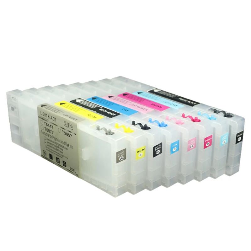 300ML 8Colors 7Colors Refillable Ink Cartridge with Chip for Epson 4000 4400 4450 4800 4880 4880C 7600 9600 Chip Resetter