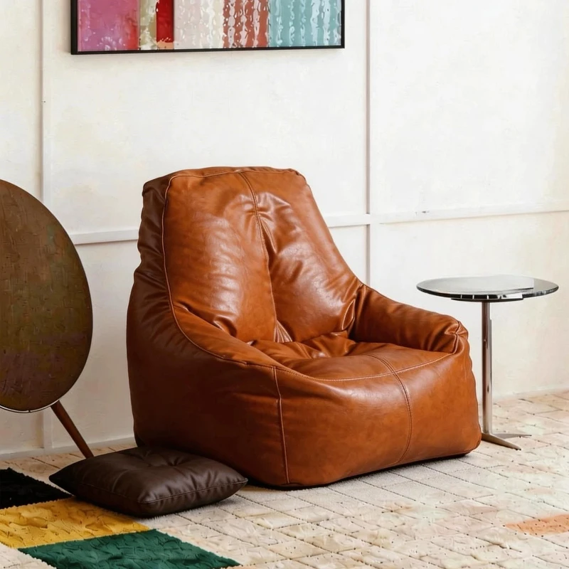 Retro heightened lazy sofa bean bag light luxury living room retro casual sofa recliner