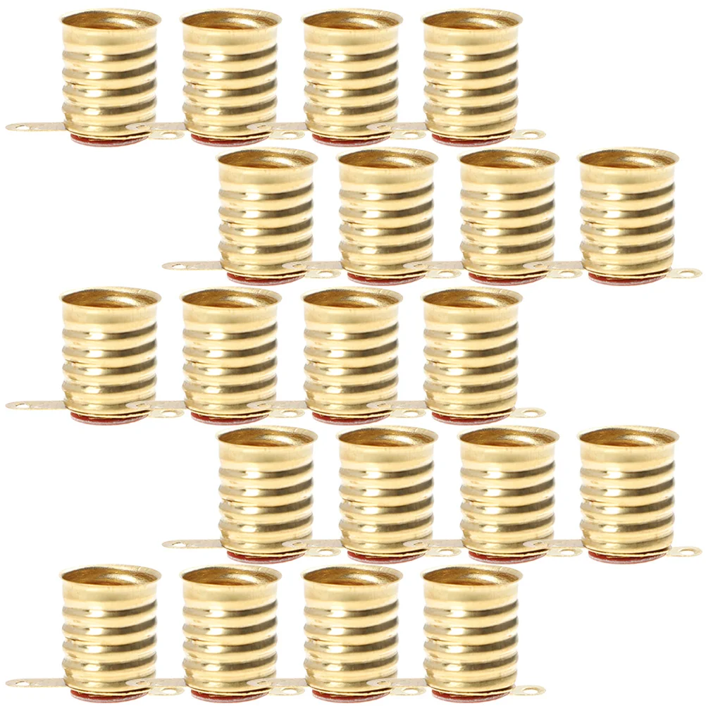50 Pcs Screw Lamp Holder Rechargeable Light Bulbs Flashlight Copper Small Socket for Indicator Lights