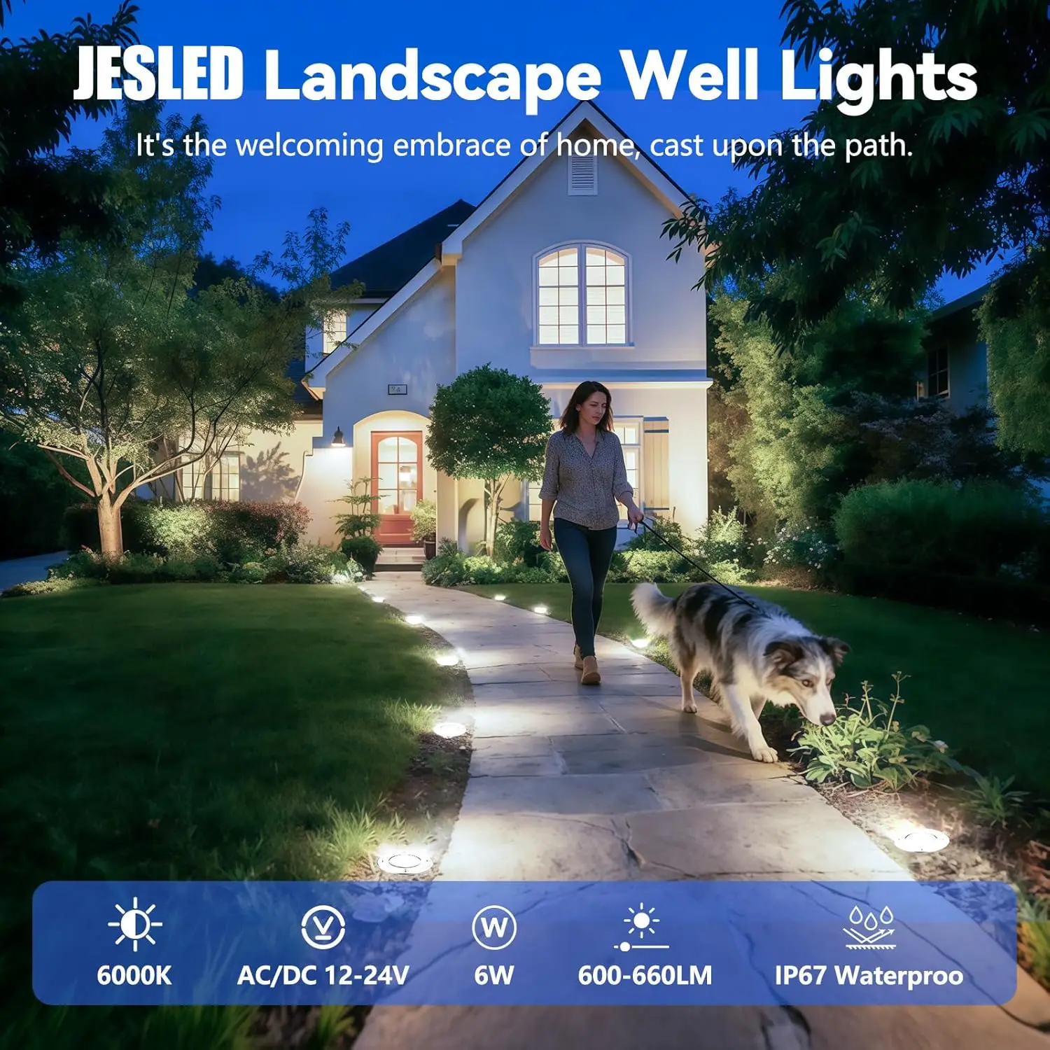 6W IP67 Waterproof In Ground Landscape Light Low Voltage Buried Design Outdoor Decor Lighting For Yard Patio Deck Garden Pathway