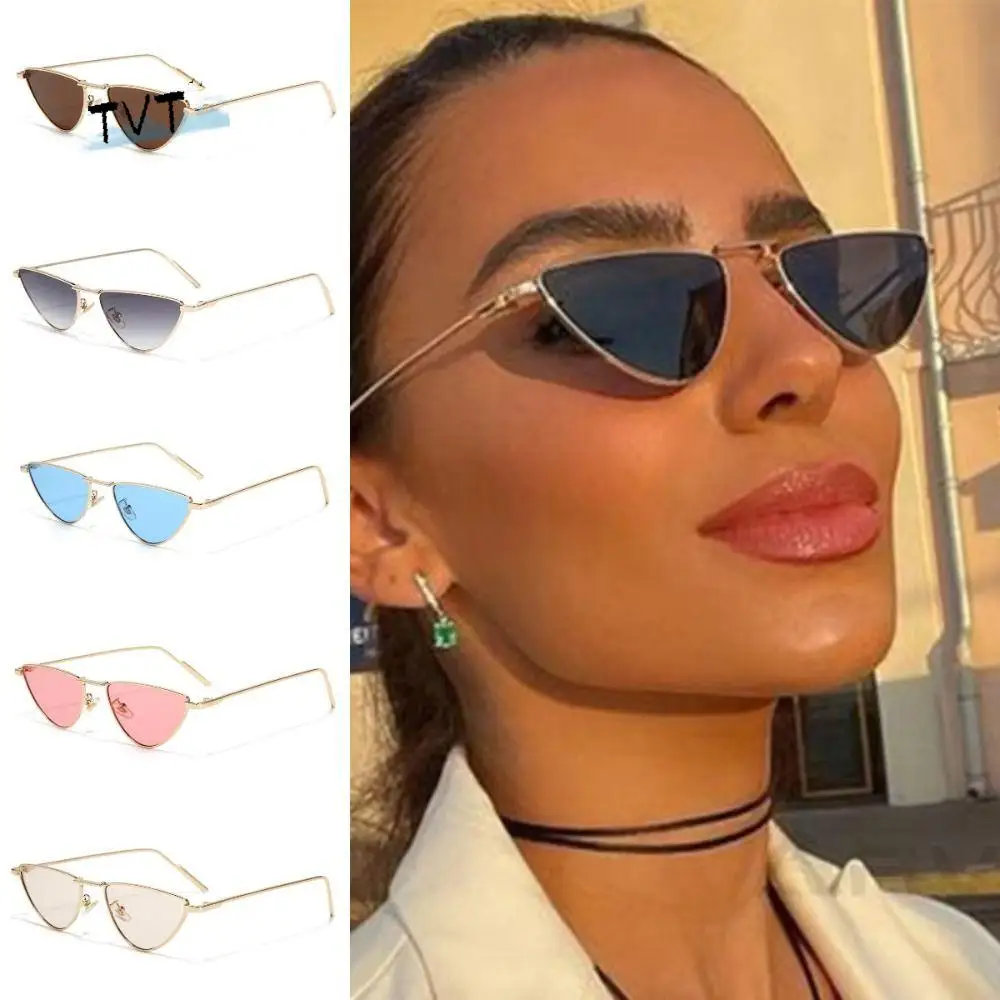 

Vintage Retro Triangle Sun Glasses Y2K Spicy Girl Cat Eye Sunglasses Punk Western Style Women HD Sunglasses Summer