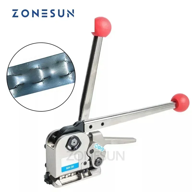 ZONESUN Strapping machine MH35 Manual Sealless Steel Strapping Tools for strap steels width from 16 to 25mm