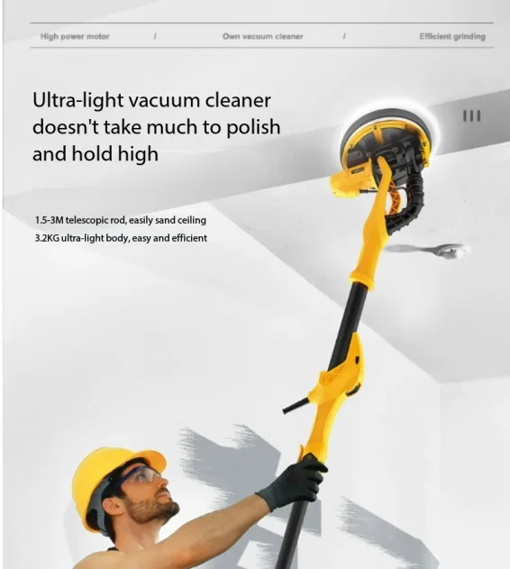Wall sander, hand-held self-vacuuming, ceiling putty, dust-free machine, sandpaper machine, polishing machine, wall grinder