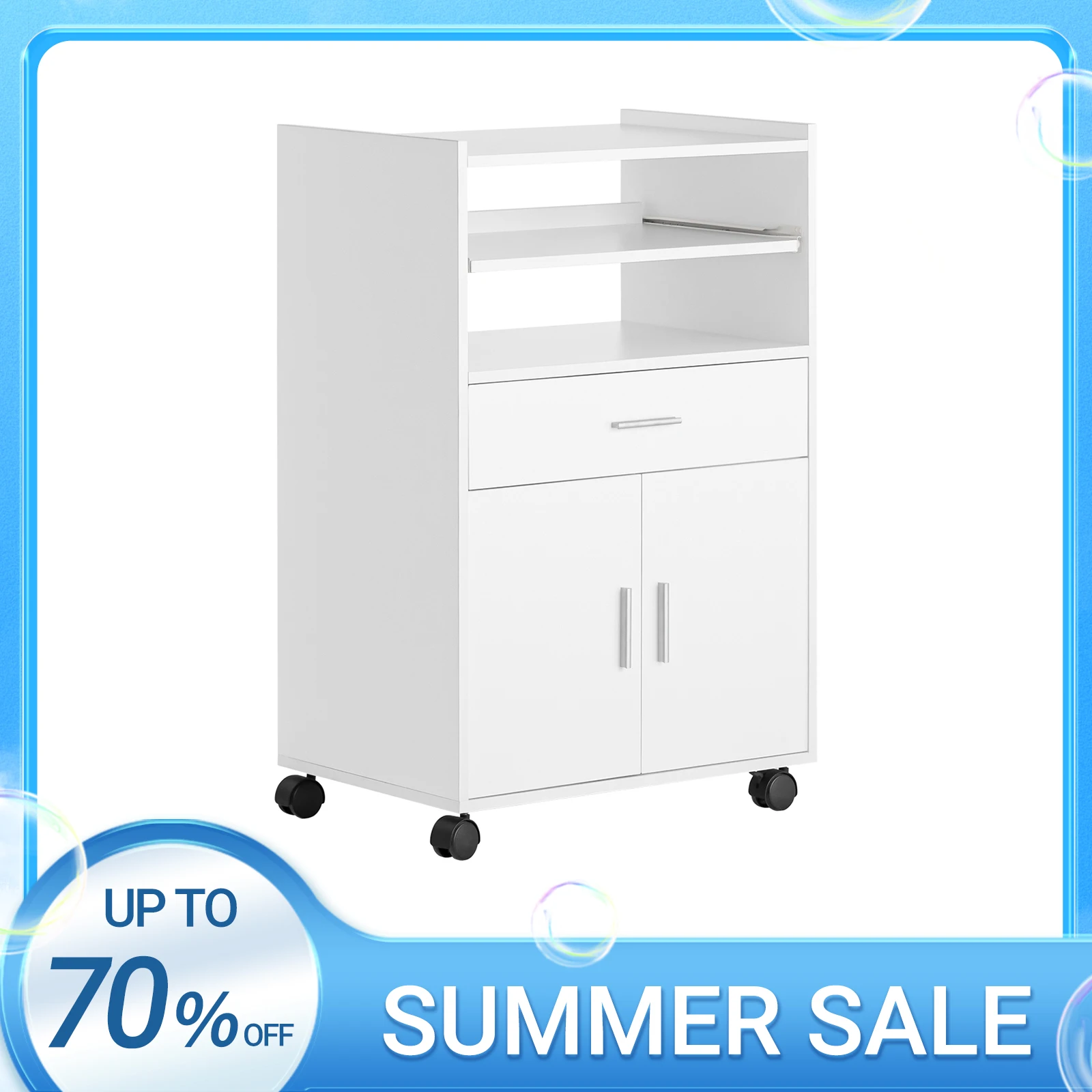 SoBuy FSB09 Armario de cocina Carro de cocina Armario en rollo Carro de bebidas Armario para microondas con tobogán — oferta en AliExpress