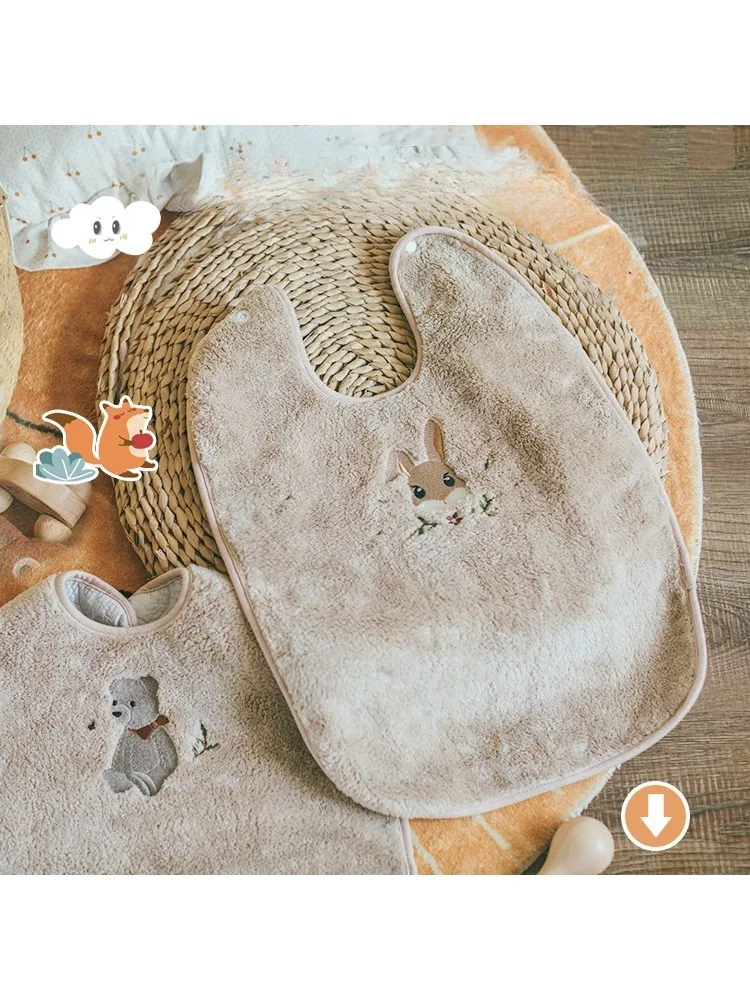 Bavoirs d'alimentation imperméables pour bébés et enfants, tissus à roter multi-usage pour brosser les dents, laver le visage, manger, bavoirs doux de dessin animé mignon