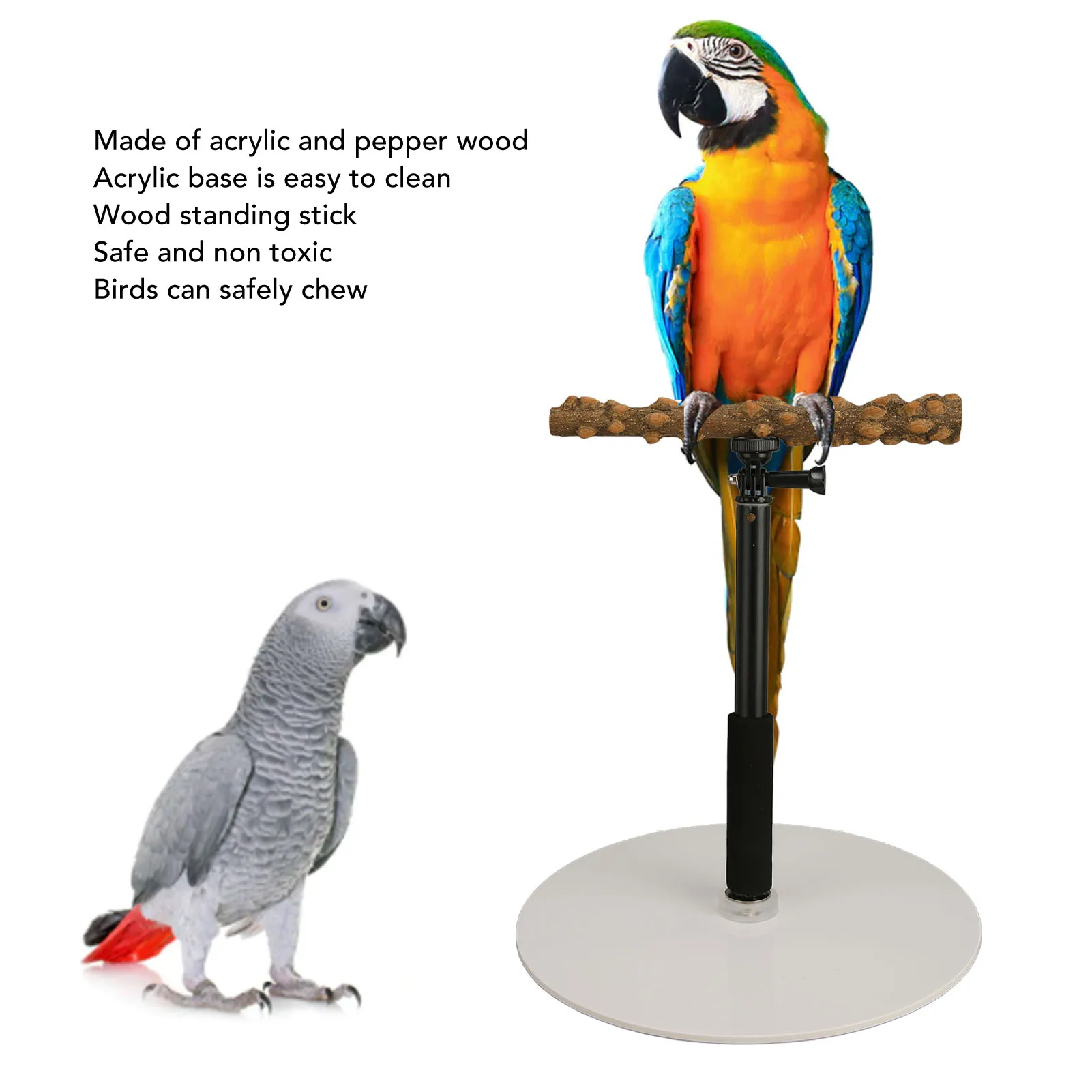 Portable Bird Perch Detachable Parrot Play Stand Adjustable Bird Roost For Indoor Outdoor