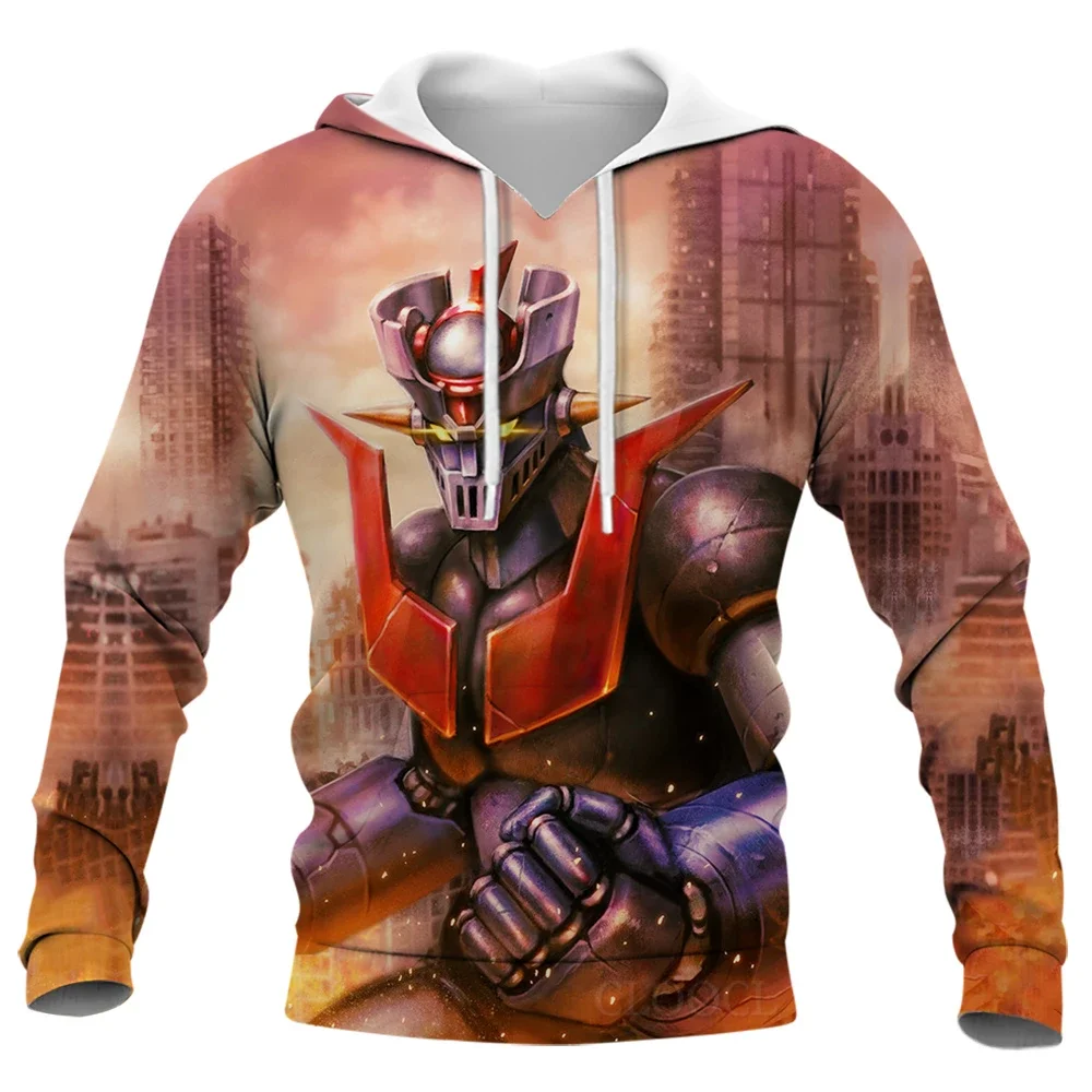 2024 New 3D Printed Sweatshirt Anime Mazinger Z Hoodies Robot Design Drawings Hoodie Men Women Fashion Harajuku Boy Kid Clothing