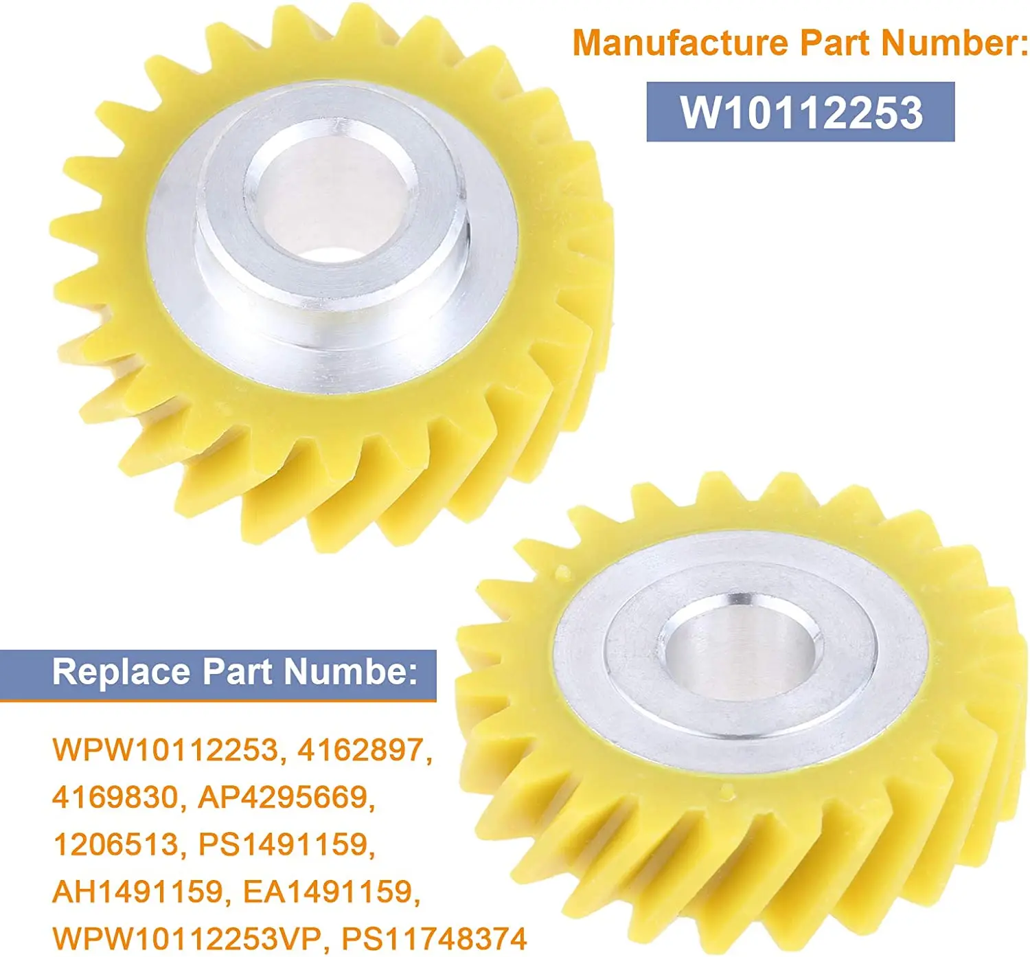 4pcs/set W10112253 Mixer Worm Drive Gear Part fit for Whirlpool KitchenAid Kenmore Replace 4162897 AP4295669 4169830 AH1491159