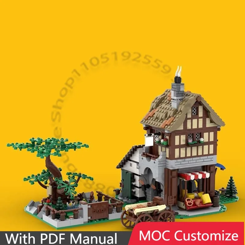 

Набор для сборки «Мастерская сыроваров» (1497 деталей) - 10332, альтернативная модель средневековой городской площади, MOC, индивидуальная сборка, DIY, игрушка для мальчиков, подарок на день рождения