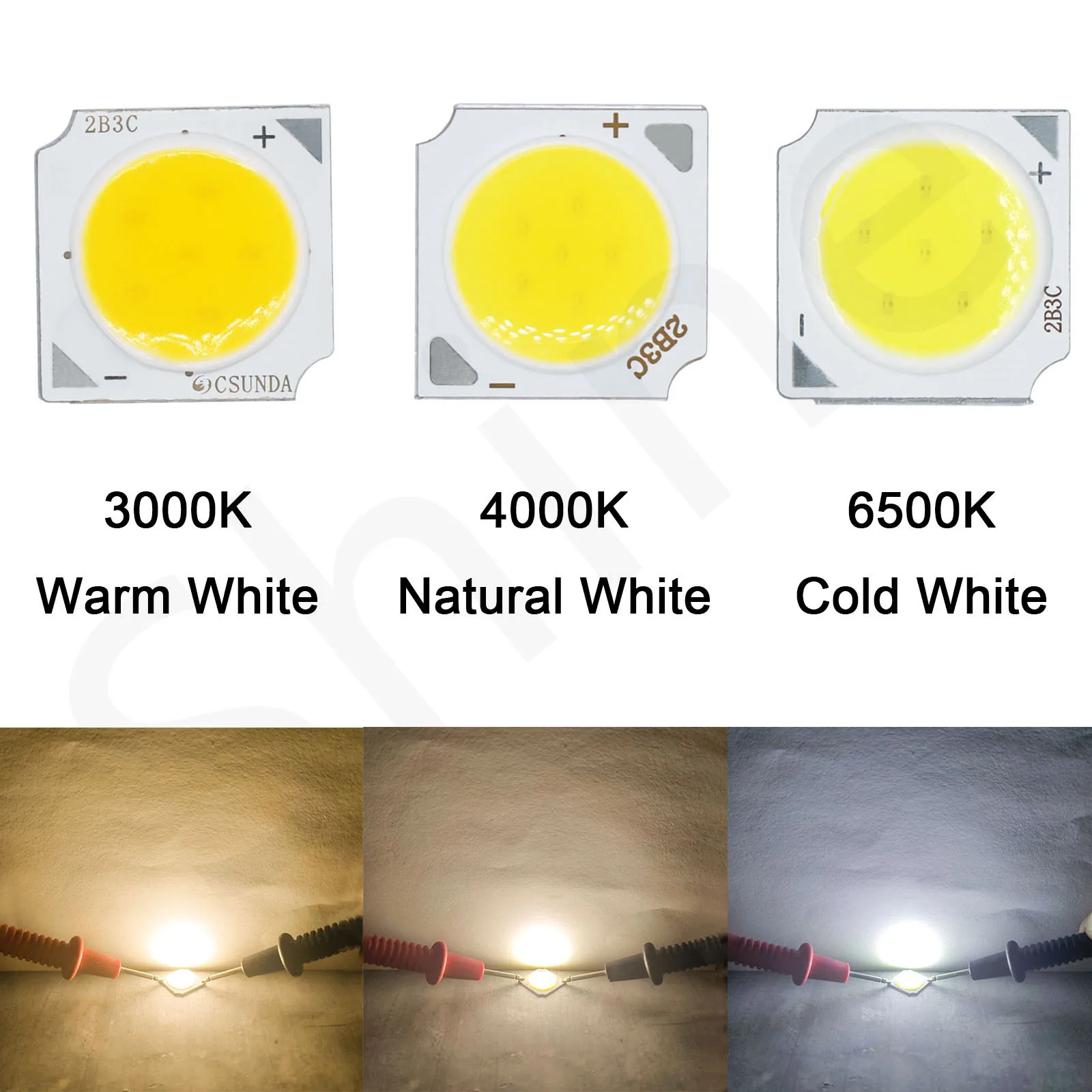 10pcs 3W/5W/7W/10W 6500K/4000K/3000K LED COB Light Beads 1313 Ra≥70 LED lamp Bead LED Bulb Chip Spot Light Downlight Diode Lamp