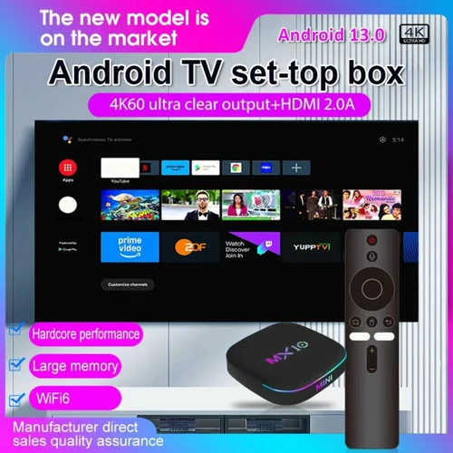 Imagen 2 del producto Decodificador Inteligente MX10 Z4 H313 Android 13 con 2GB de RAM y 16GB de ROM, Control Remoto por Voz, Reproductor de Red Dual Wifi6, Ott Box