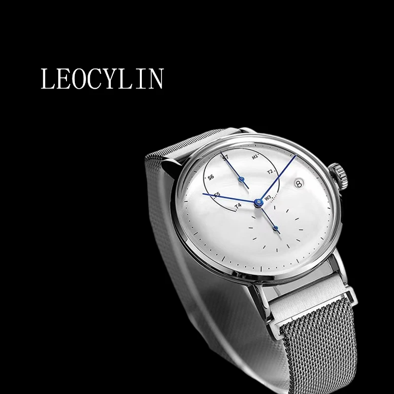 LEOCYLIN fashion quartz watch waterproof for men\'s Simplicity Wristwatches 41mm business classic Relogio Masculino clock