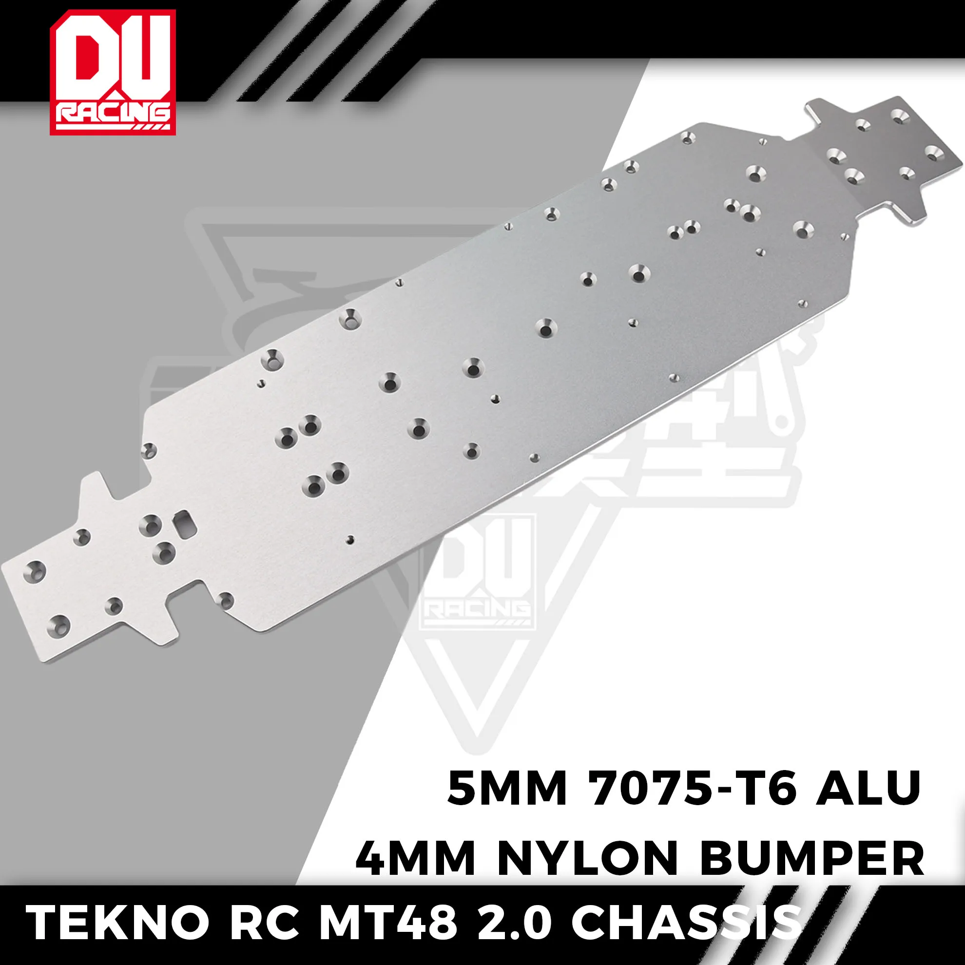 ADU RACING 7075-T6 ALU 5MM CHASSIS FOR TEKNO RACING MT48 2.0 WITH NYLON BUMPER