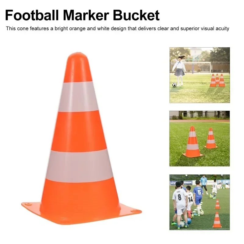 5Pcs 23cm Sports Entertainment Team Sports Football Reflective Road Cone Basketball Logo Bucket Training Marker Roadblock Cone