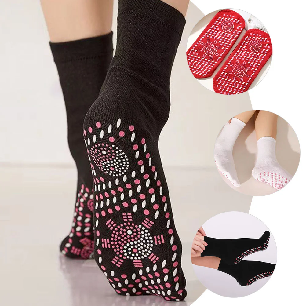 3 Pairs Women's Socks Heating Thermal Circulation Self Convenient Heated Supply Massage Daily Use Comfortable Miss