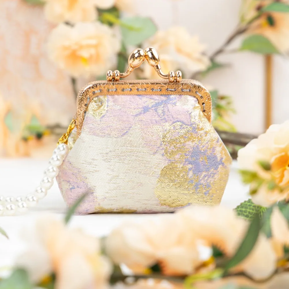 

New Brocade Embroidered Coin Purse Handheld Chinese Style Wallet Retro Elegant Evening Clutch Women