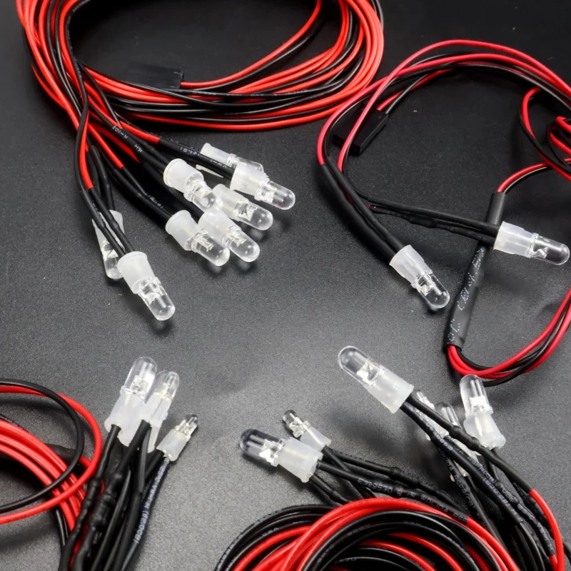 

2 / 4 / 6 / 8/12 Lights 70cm Lenght RC LED Night Headlamps Headlights 3/5mm LED Light for Model Drift Crawler Car For RC Car