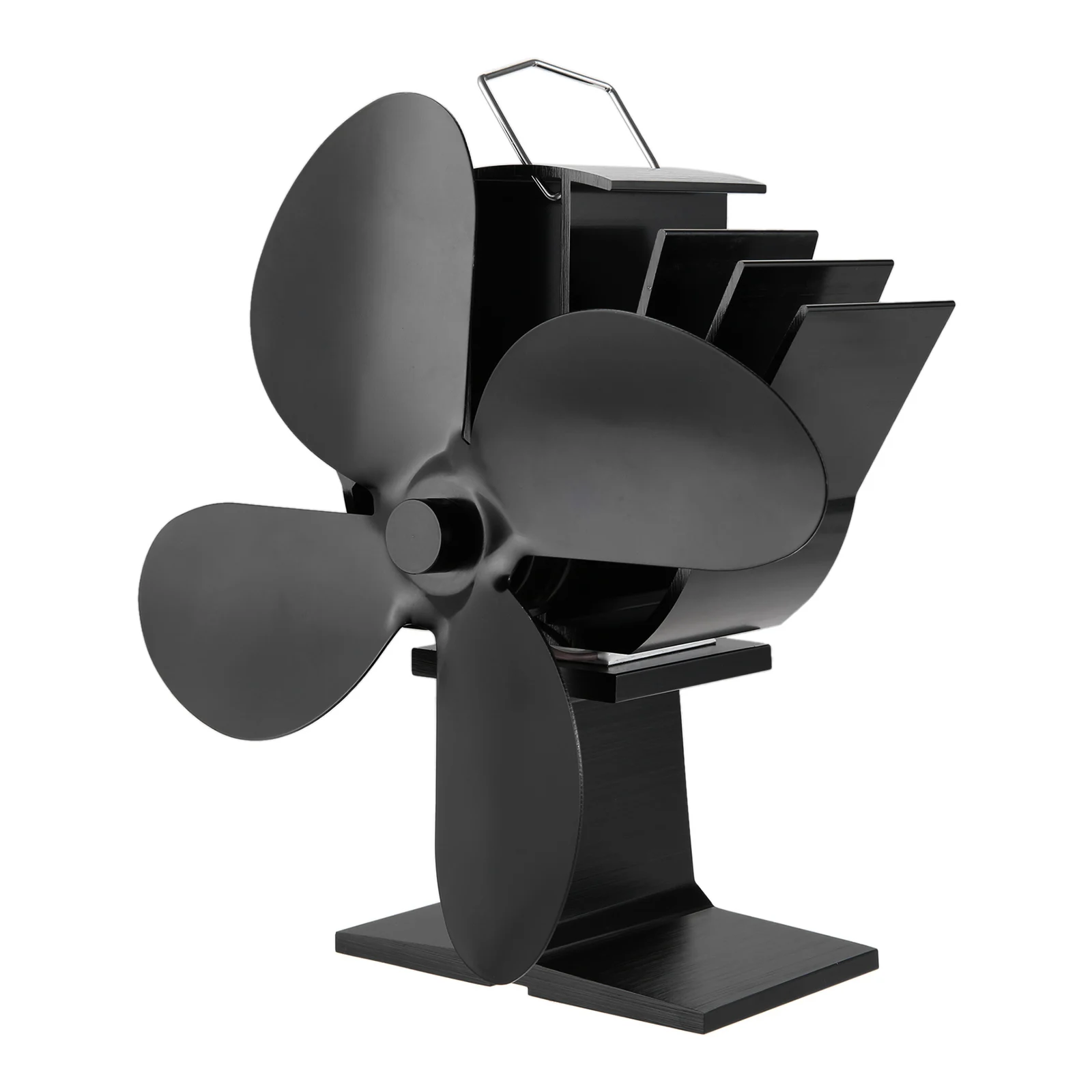 Fireplace Fan 4 Blades Stove Fan Heat Powered Stove Fan Powerless Eco Friendly Low Noise Efficient Heat Distribution