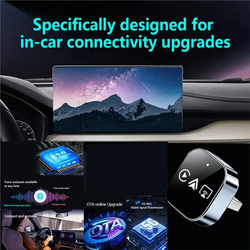 Wireless 3In1 Upgrade Carplay Adapter Android Auto Mirror Link Smart AI Box USB Plug And Play Auto Connect Wifi