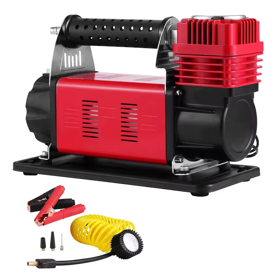 Draagbare luchtcompressor voor autobanden, 12V DC, 160L/M, 150 PSI, enkeltraps, voor SUV's, campers en fietsen