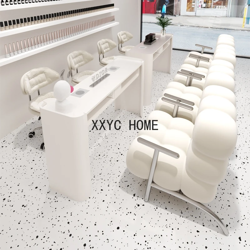 

White Kawaii Nail Desk Design Organiser Aesthetic Professionals Nail Table Dust Collector Stolik Do Paznokci Furniture