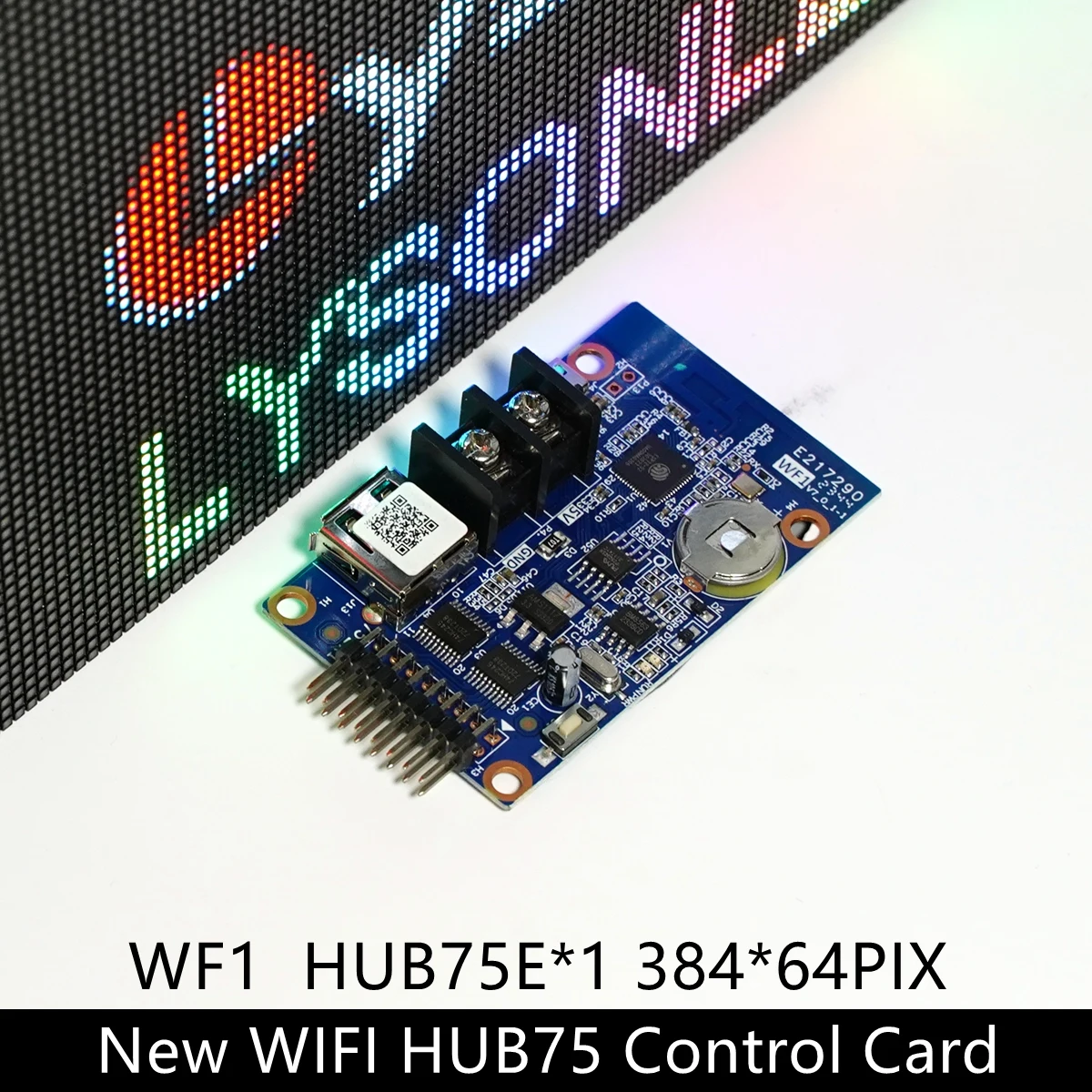 HD-WF1 para módulo RGB a todo Color, placa base HUB75, tarjeta gráfica, pantalla LED, puerto USB, tarjeta de Control WiFi