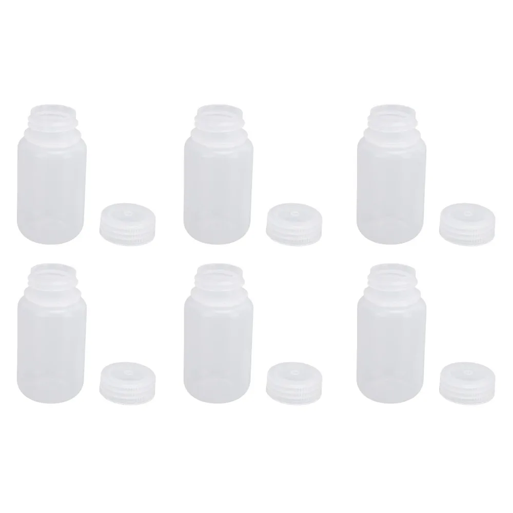 10Pcs PP Wide Mouth Round Bottle Round Shape Semi Transparent PP Reagent Bottle High Temperature Proof Screw Cap