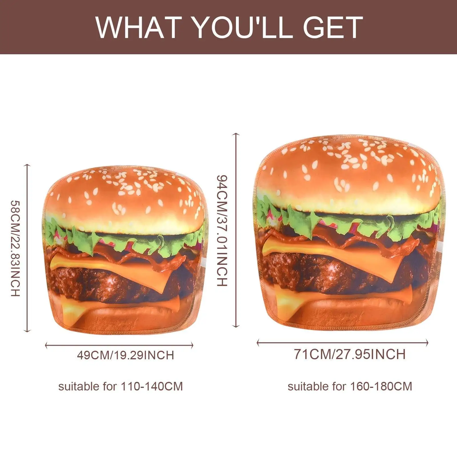 Hamburger-Kostüm-Requisiten, Halloween-Outfit für Cosplay-Festliche